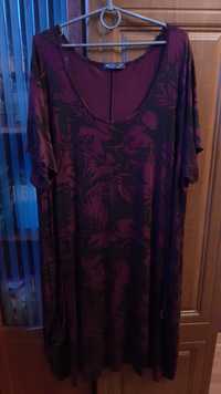 Платье стрейчевое с карманами, размер 64