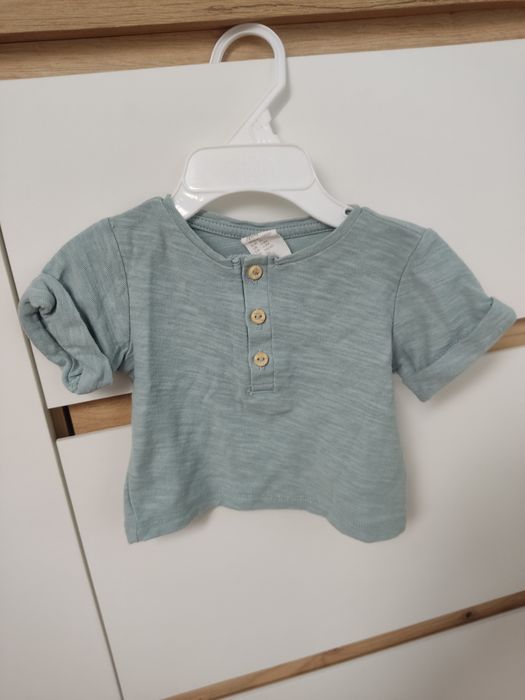 bluzka niemowlęca turkusowa nowa H&M 56