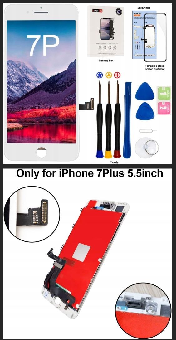 Wyświetlacz do iPhone'a 7 Plus LCD - biały