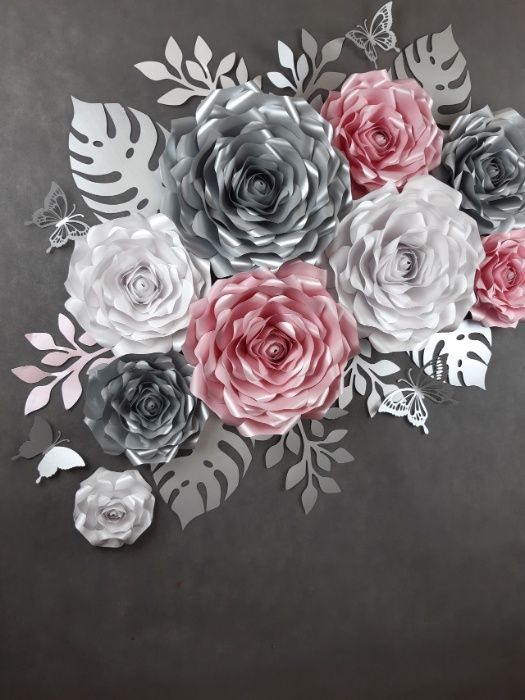 Róża 3D z papieru metalizowanego Chanel