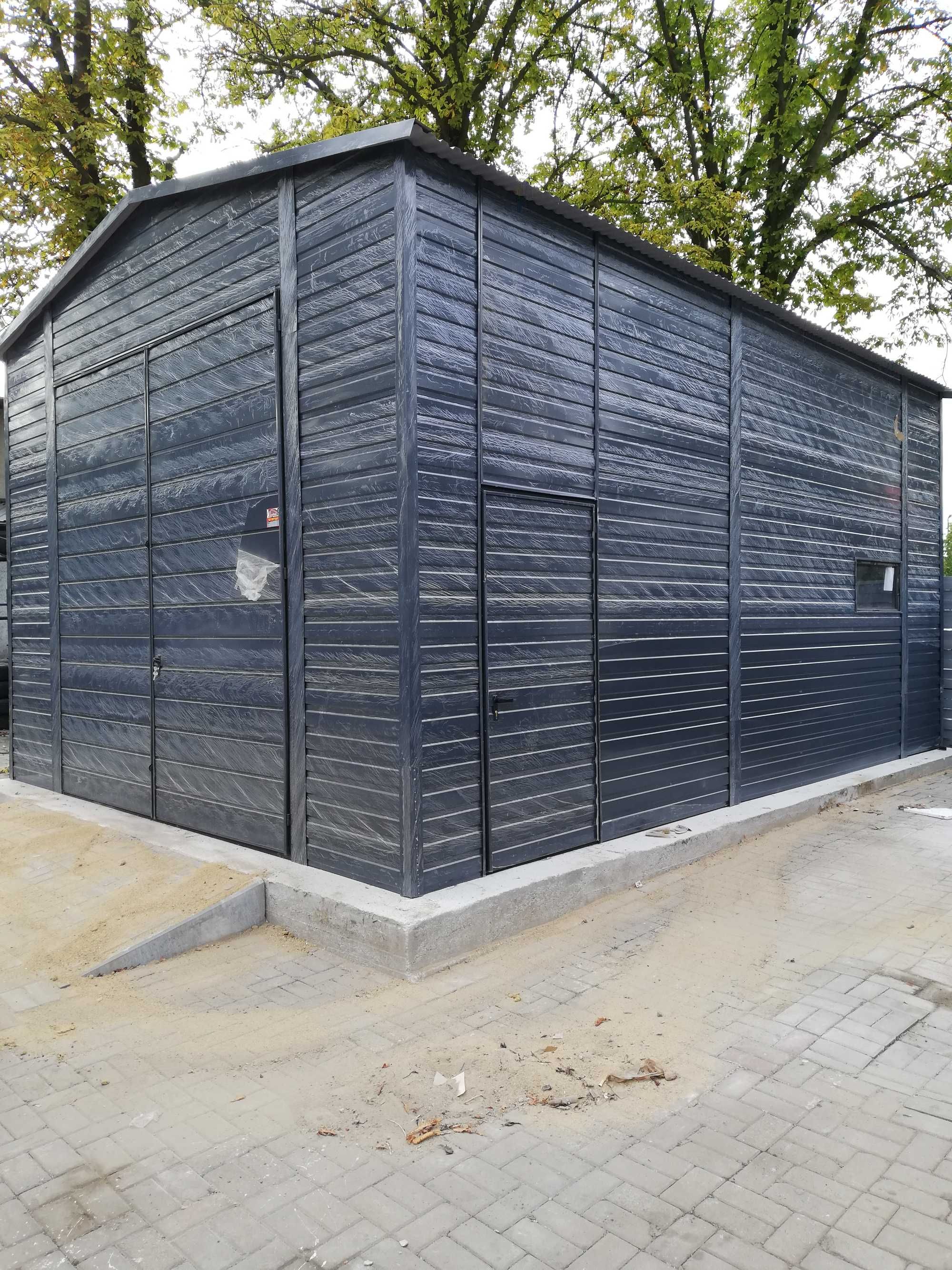 Garaż Blaszany Grafitowy -PRODUCENT- Niskie Ceny - Garaże  - Maj-Blach
