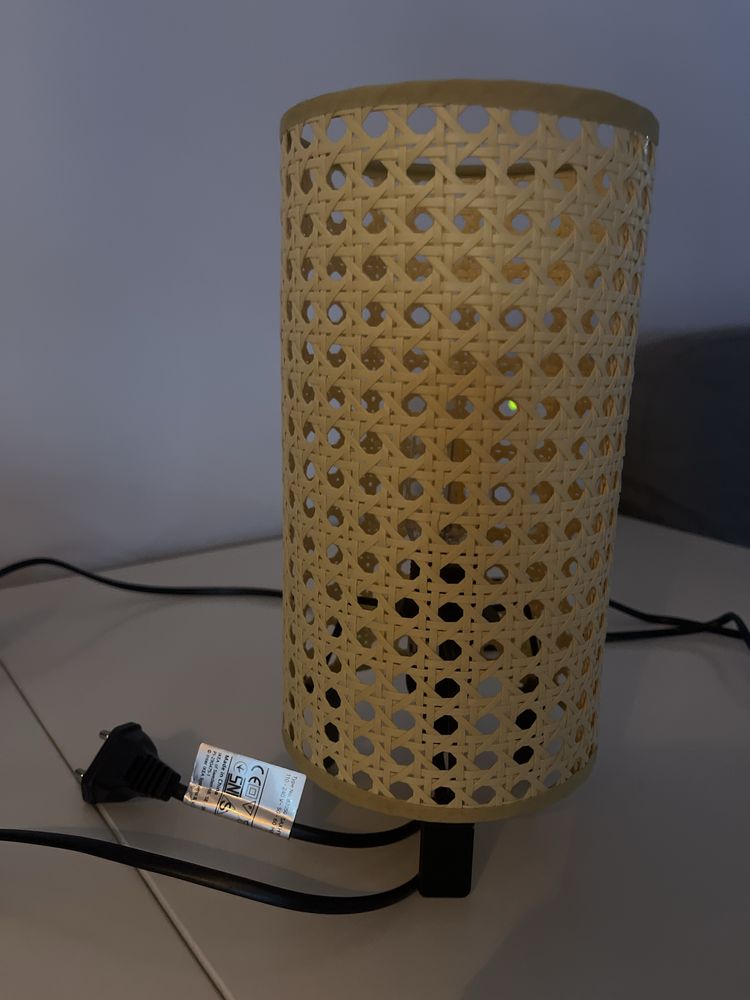 Lampka stołowa ikea SAXHYTTAN beżowy czarny lampa stołowa