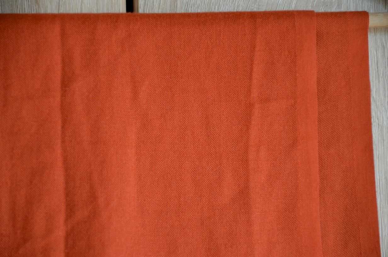 Szal pashmina pomarańczowy rudy ceglasty z frędzlami cienki