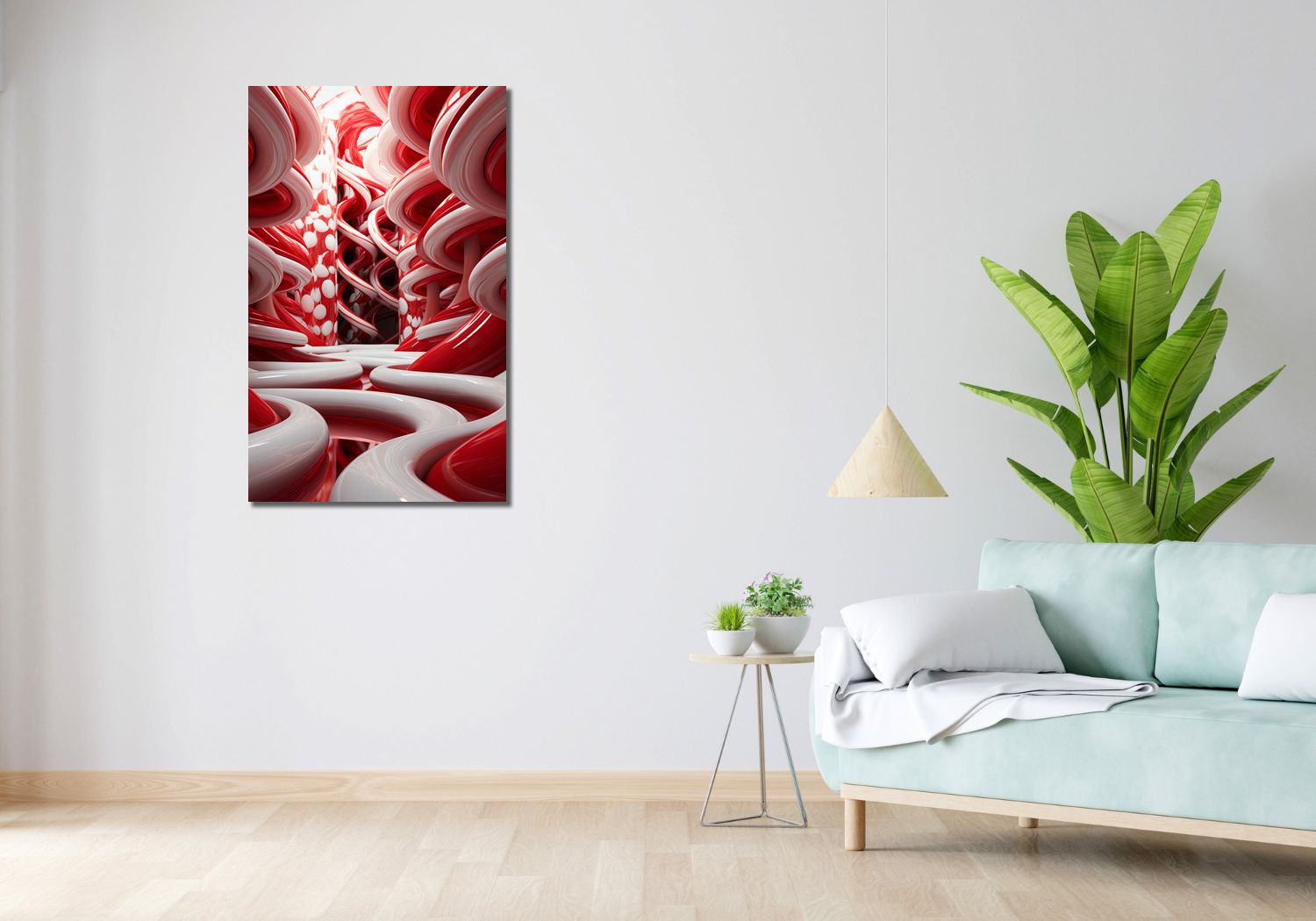 Obraz 60x100cm Czerwone Wiry