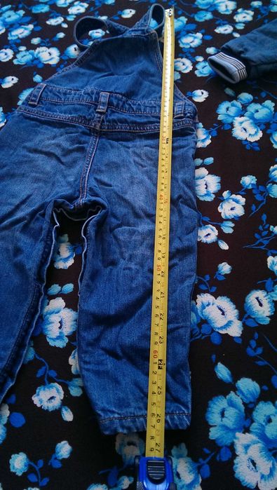 Детский Джинсовый комбинезон + Джинсовая куртка тёпленькая F&F 86см.