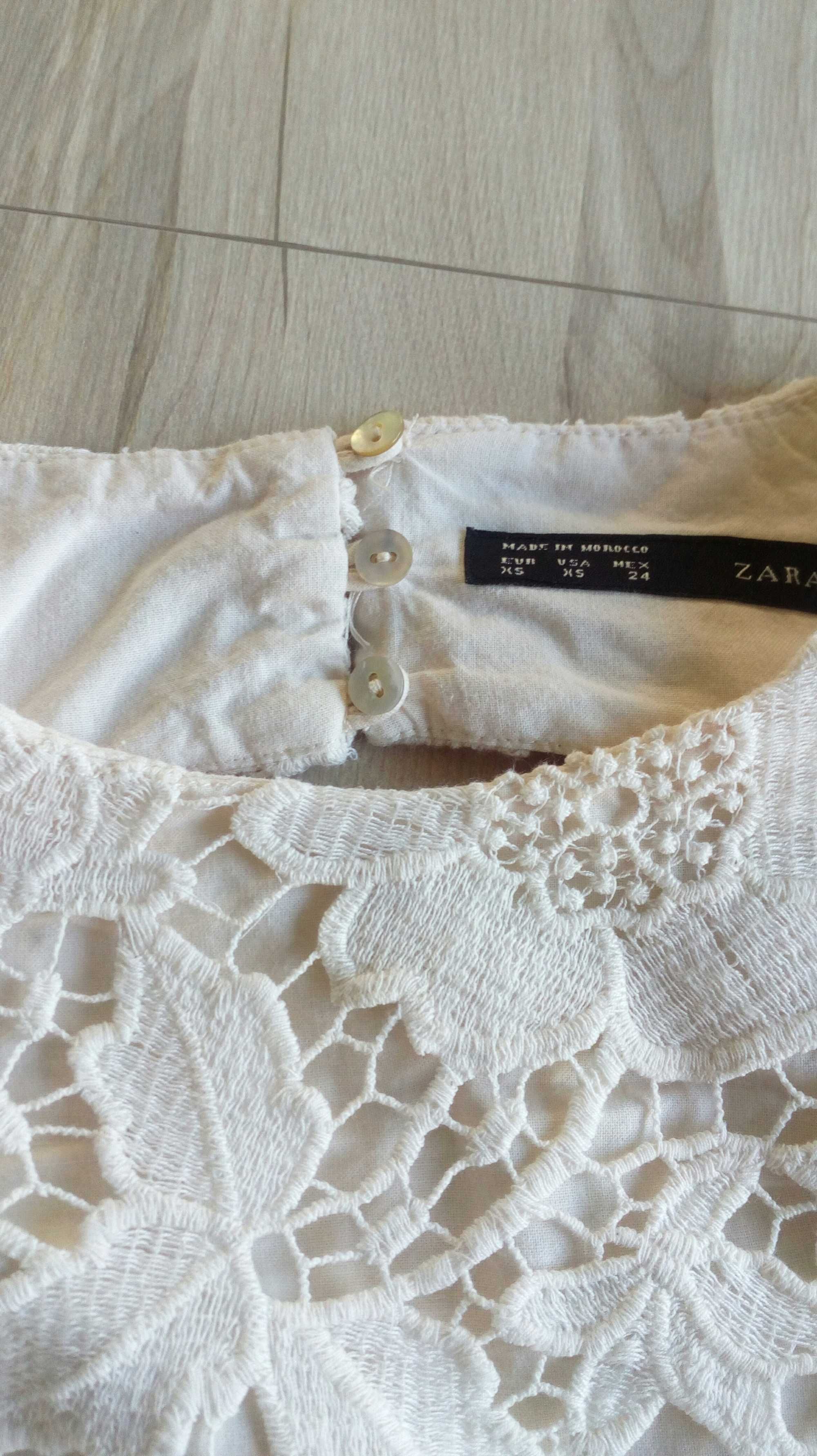 Koronkowa sukienka Zara ecru XS