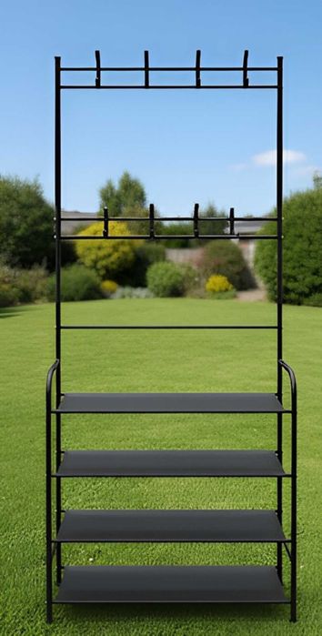 Напольная вешалка для одежды с полками и крючками. Вішалка для одягу