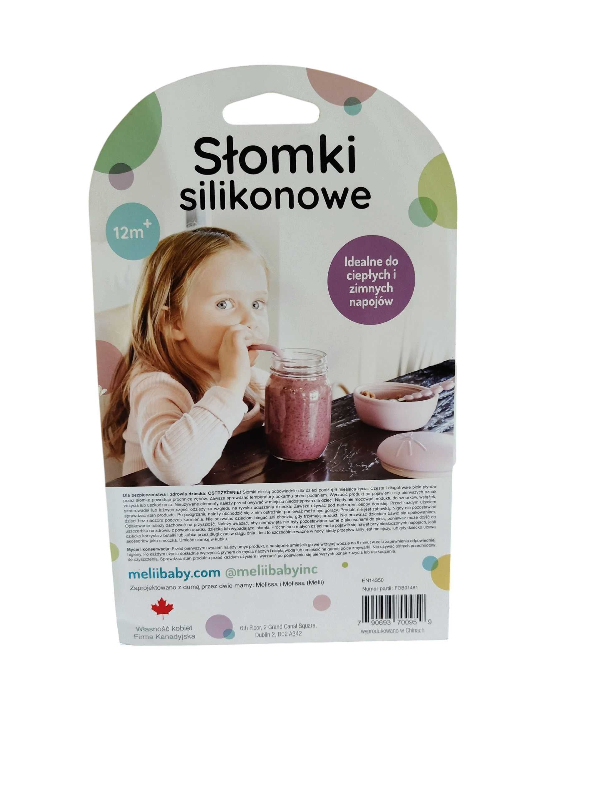 Silikonowe słomki Melii zestaw 6 szt