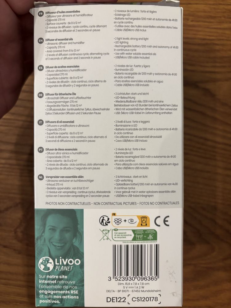 Dyfuzor olejków eterycznych Livoo DE122