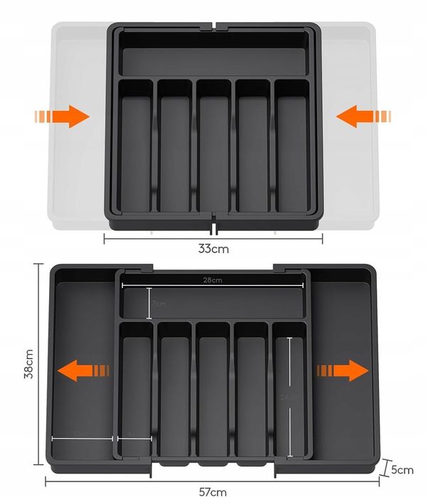 lifewit silverware organizer na sztućce czarny