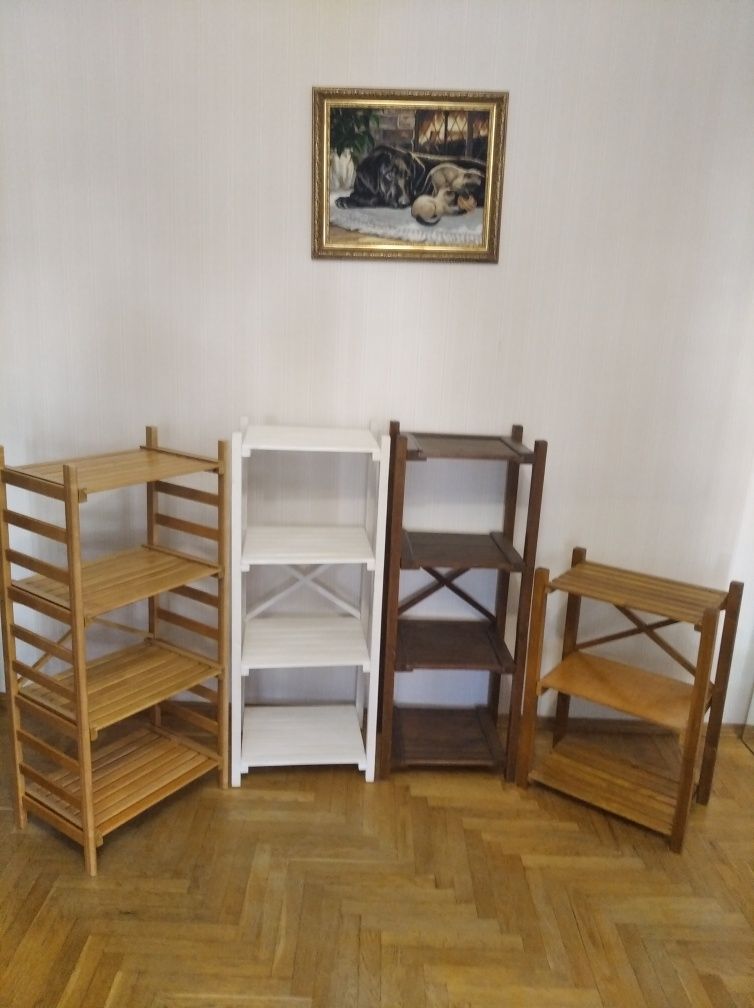 Этажерки из натурального дерева на 3и 4 полки