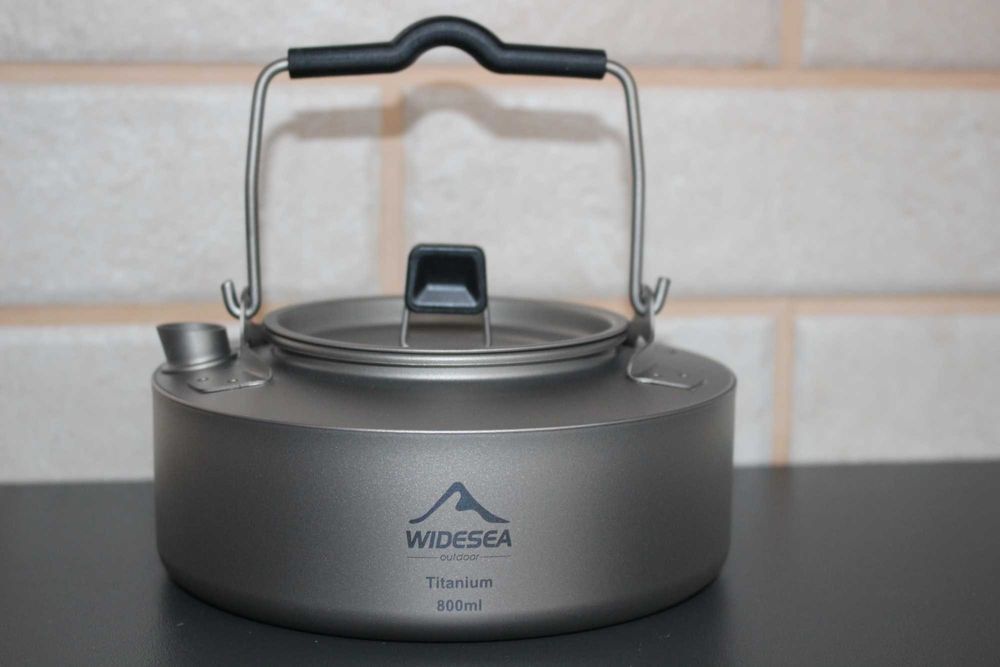 Чайник титановый Widesea titanium 800 ml титановий для кемпінгу.
