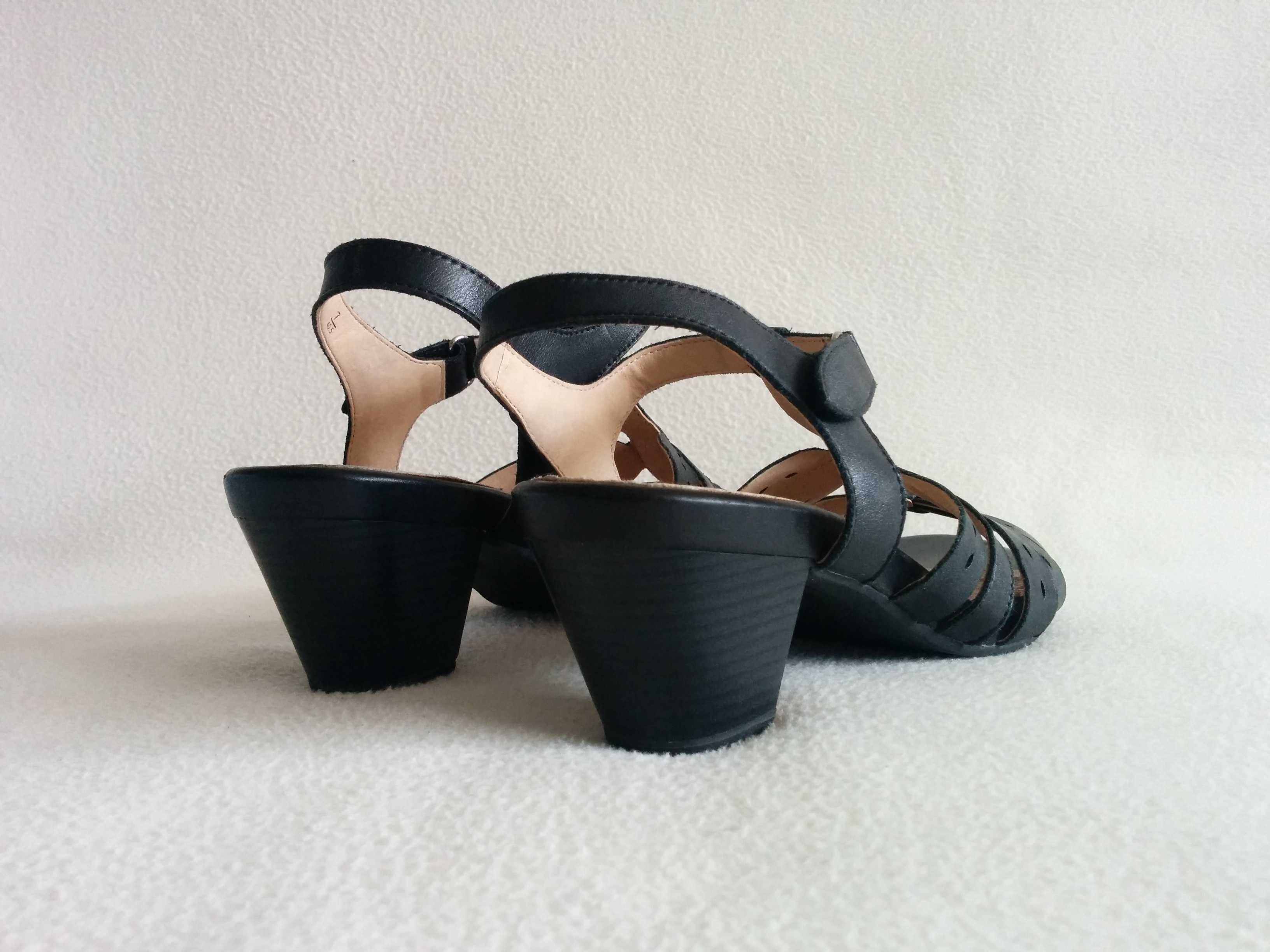 CAPRICE sandałki ze skóry naturalnej - sandały - buty na obcasie
