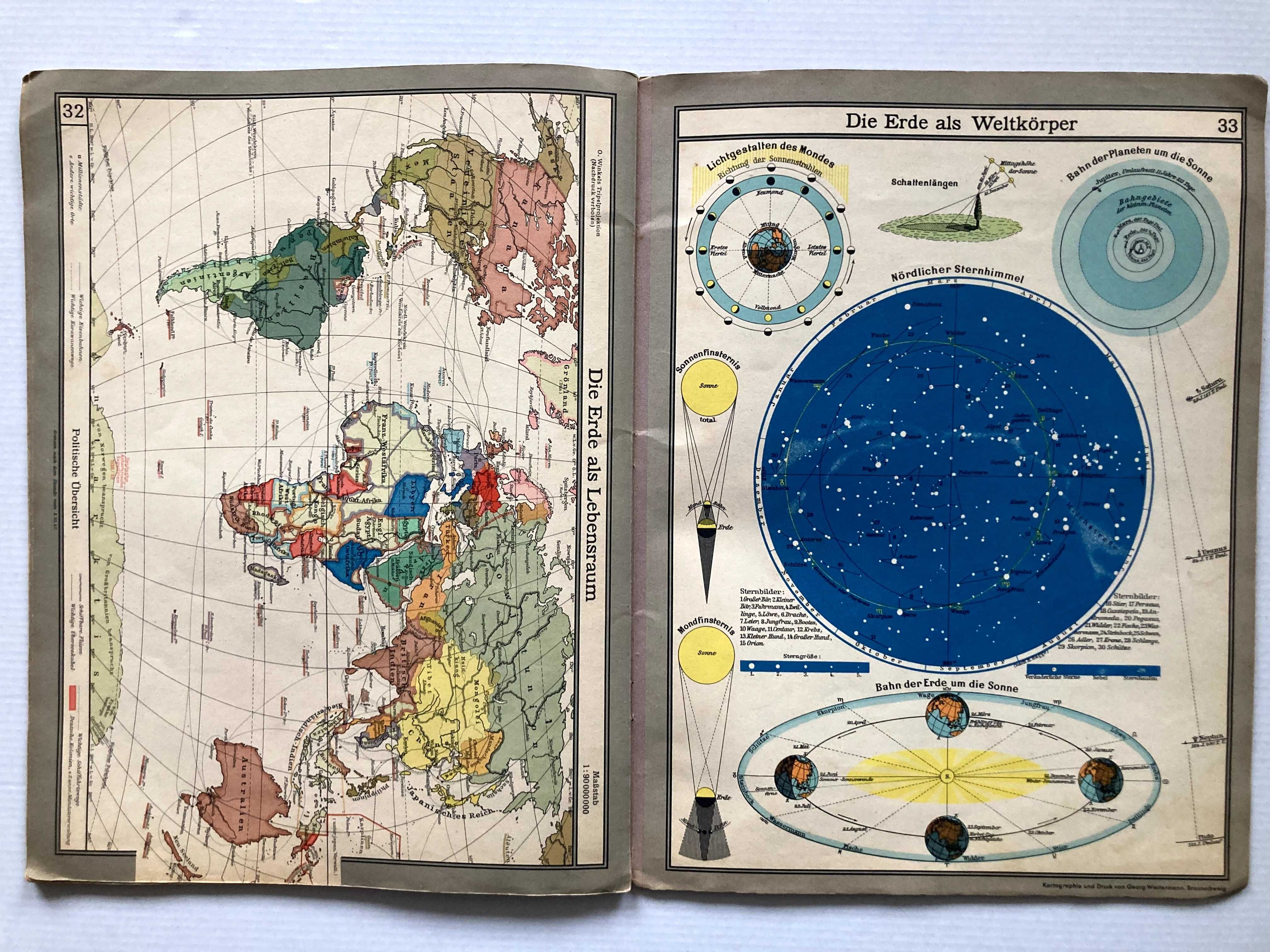 Deutscher Schul Atlas 1942 stary atlas niemiecki