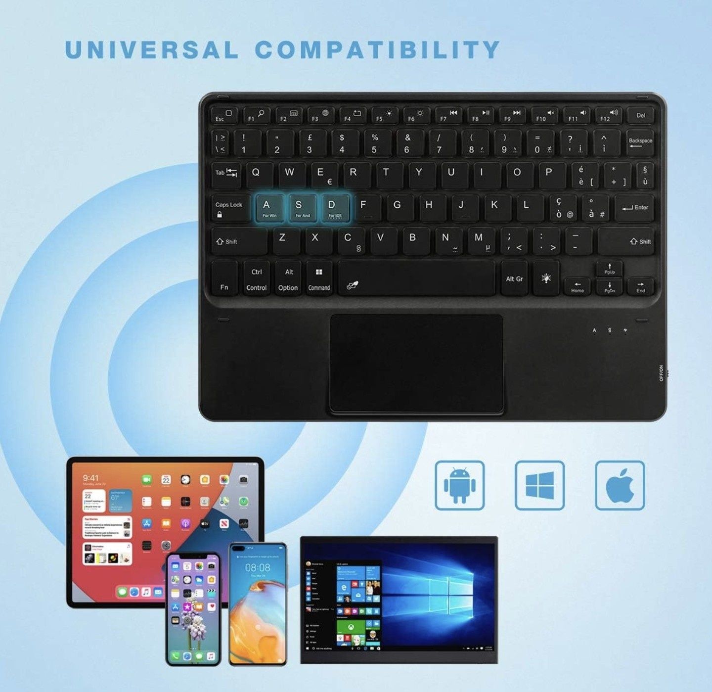 Klawiatura QWERTY z panelem dotykowym