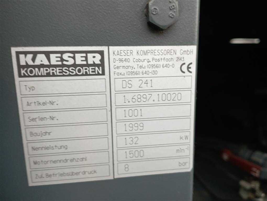 Sprężarka śrubowa kompresor KAESER DS241 132kw 17,5m³ S014537