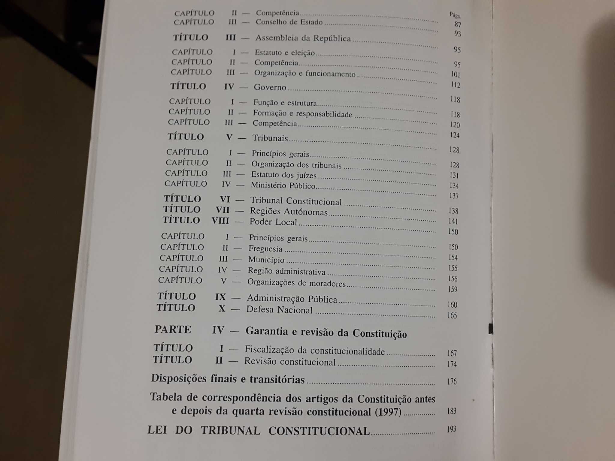 Constituição da República Portuguesa - Lei do Tribunal Constitucional