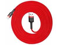 Kabel 3m Baseus Cafule USB Lightning do iPhone iPad iPod 2A Czerwony