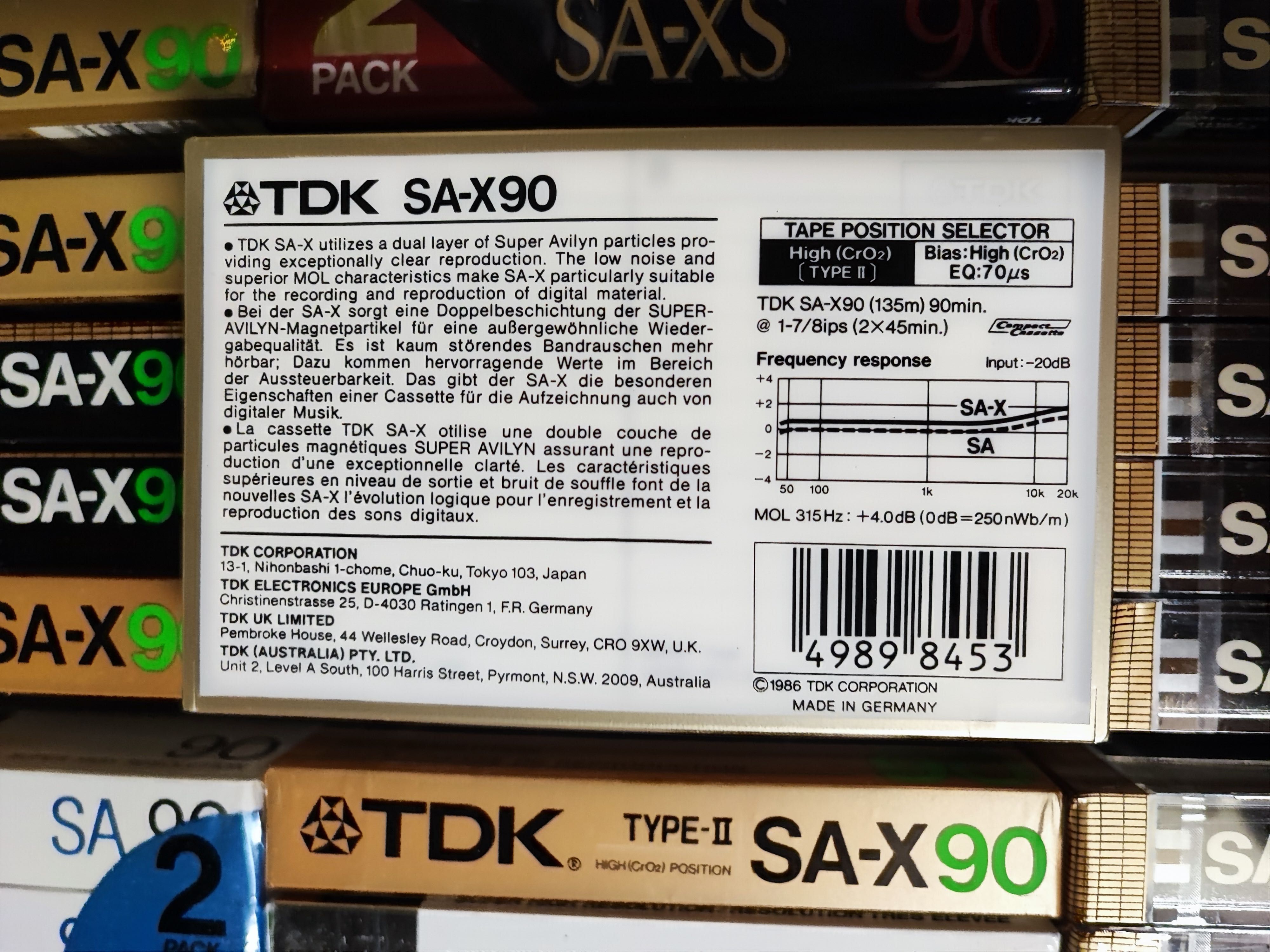 Cassette TDK SA-X C90