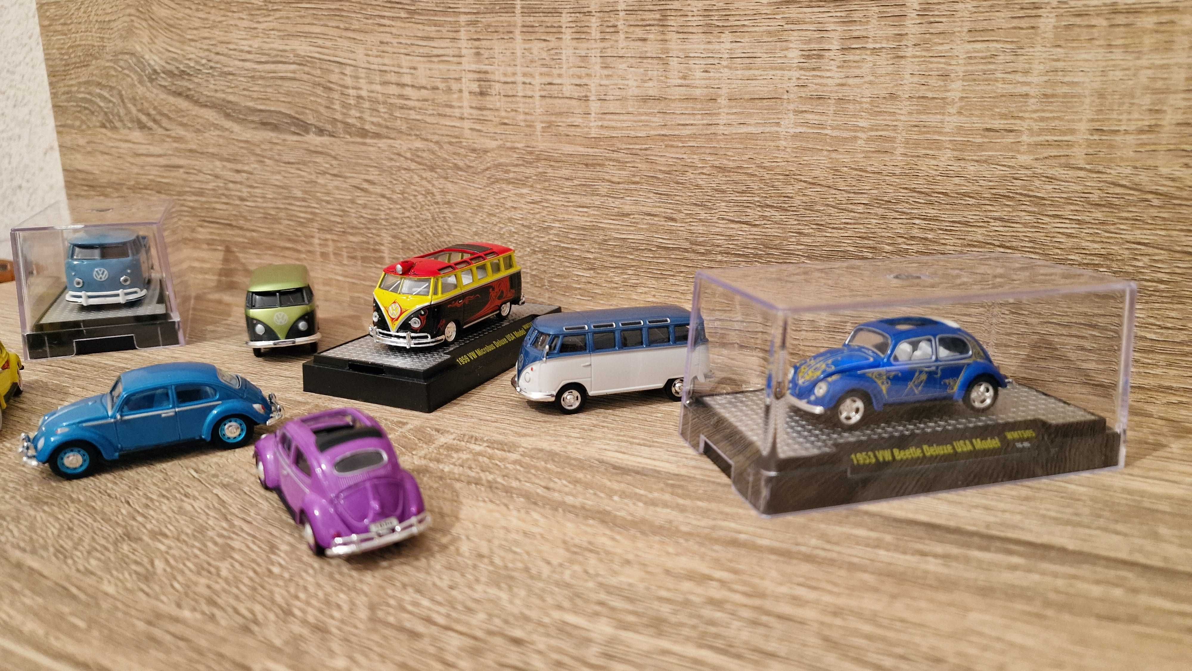 Lote de 8 Miniaturas VW carochas e Furgons Tuning 1:64