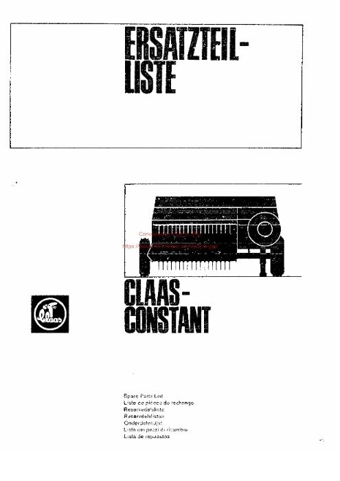 Katalog części prasy Claas Constant