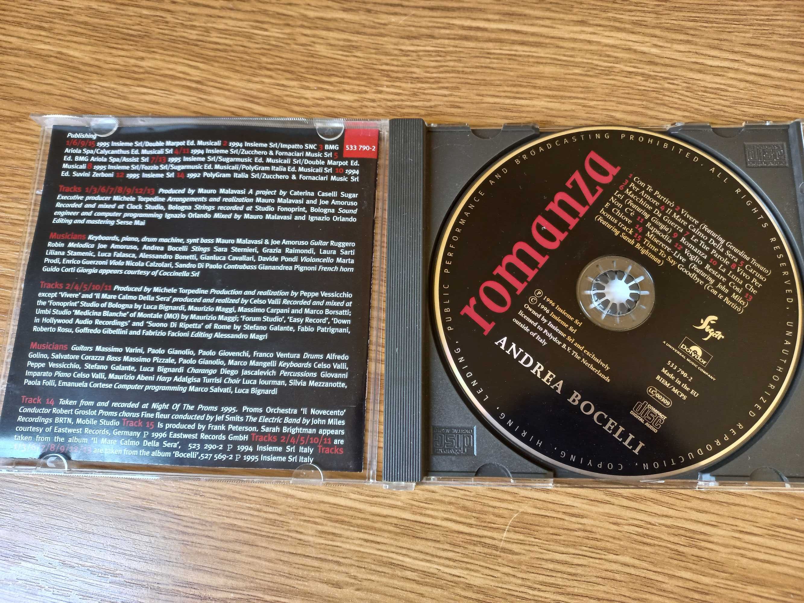 !! przy zakupie 2 płyta CD za 5 zł !! - Andrea Bocelli, "Romanza"