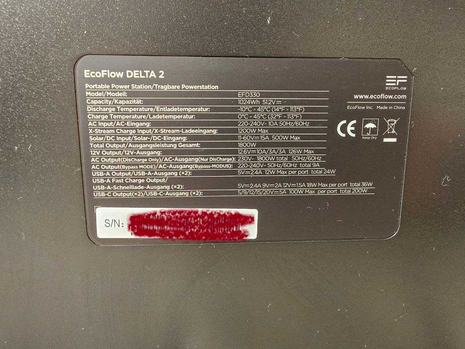 Зарядная станция EcoFlow DELTA 2 1024Wh 1800W