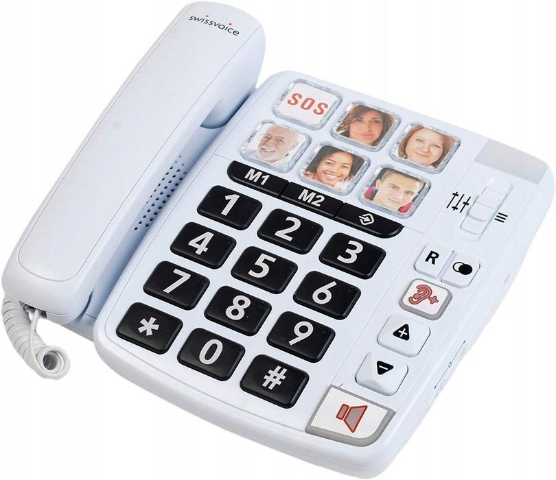 telefon przewodowy swissvoice opis biały słuchawka stacja