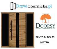 Drzwi DOORSY CENTO BLACK drewniane zewnętrzne wejściowe 100mm grubości