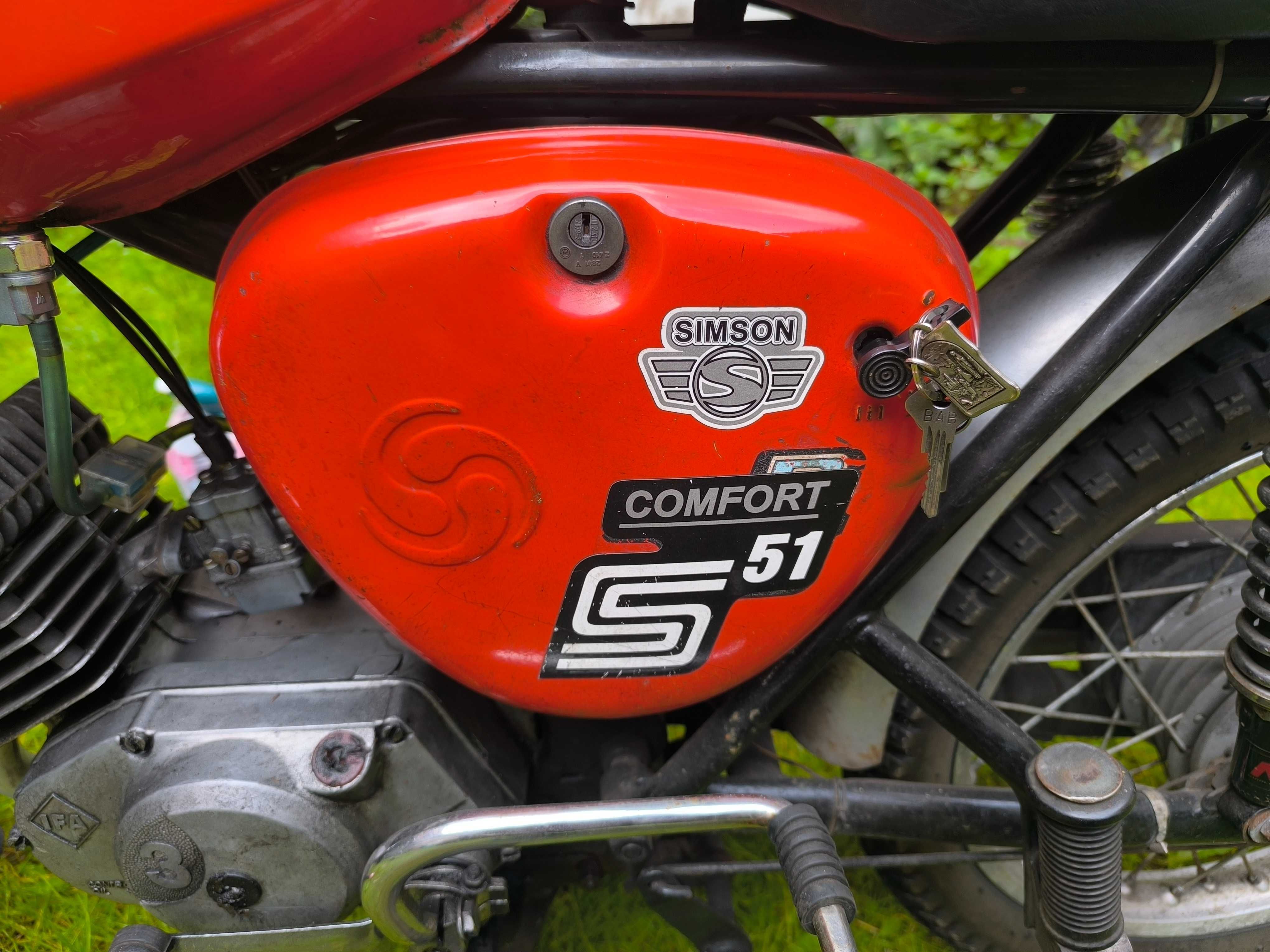 Simson S51   3 biegowy  1989 - oryginał - sprawny  - z dokumentami