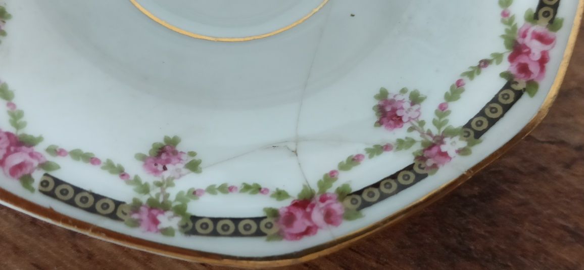 Stara Porcelanowa filiżanka z talerzykiem Jean Haviland Alexandrie