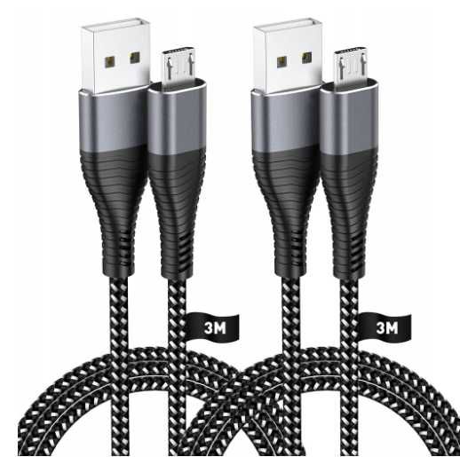 Kabel ładujący 2szt HUYYN Micro USB do kontrolera PS4/XBOX ONE 3m