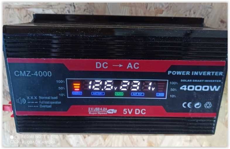 Przetwornica napięcia CMZ-4000-12V -230V 2X woltomierz