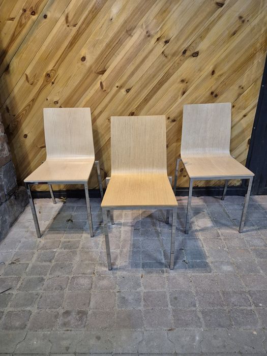 62x KRZESŁO NOWOCZESNE KONFERENCYJNE chrom + gięte drewno sztaplowane