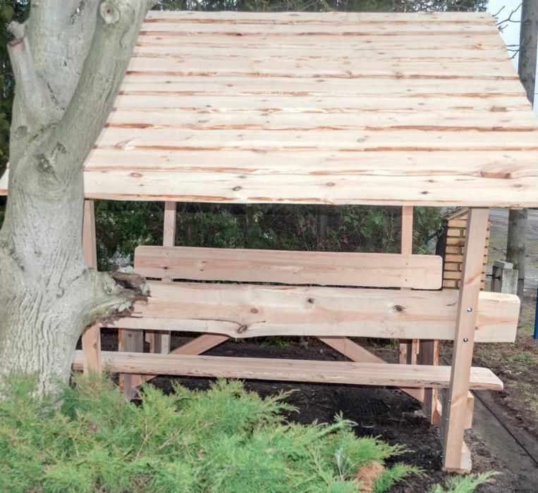 Altana ogrodowa Altanka Biesiadna 10 Osób Duży Stół 2 Ławki Zadaszenie