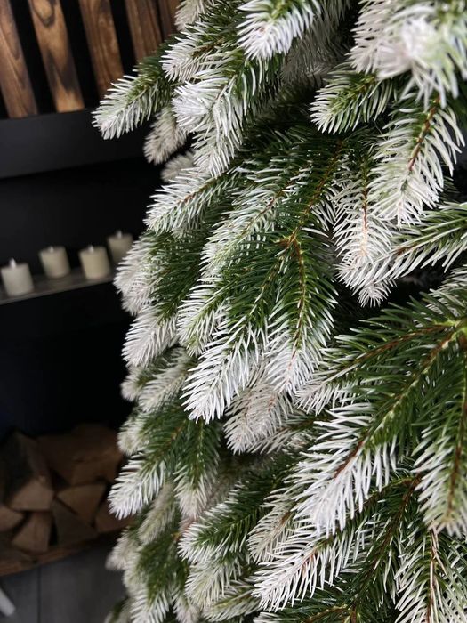 Штучна Лита Ялинка Royal VIP Зелена з Білими Кінчиками від 1,5 до 2,5