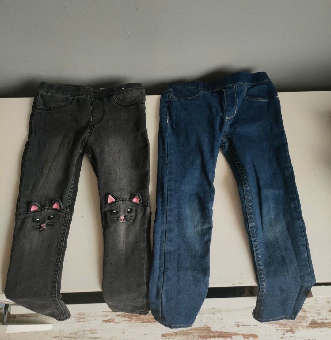 Zestaw tregginsow jeans kotki hm 98/104