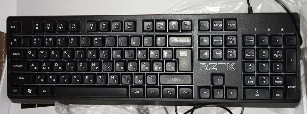клавиатура с подсветкой  проводная RZTK