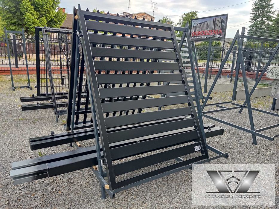 Furtka | Bramka | panelowa | palisadowa z profila 80x20 + słupy CZARNA