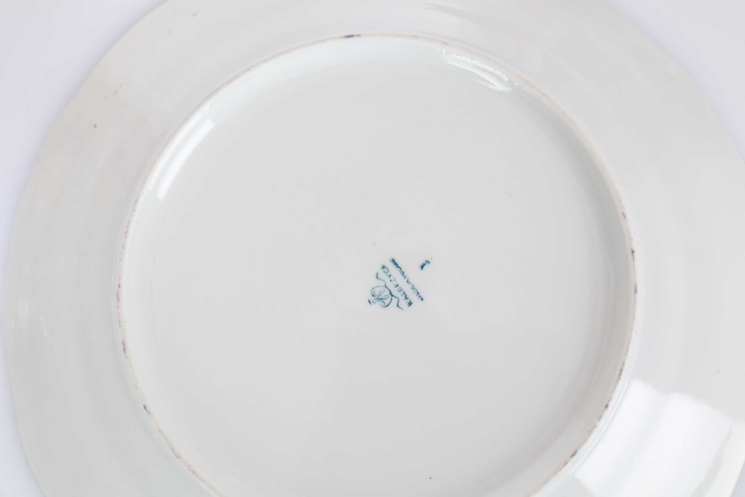 Filiżanka Wawel Wałbrzych porcelana lila-blau marmurek 3 części