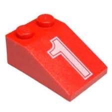 Klocki Lego czerwony skos 3x2 z nadrukiem 1 3298px9