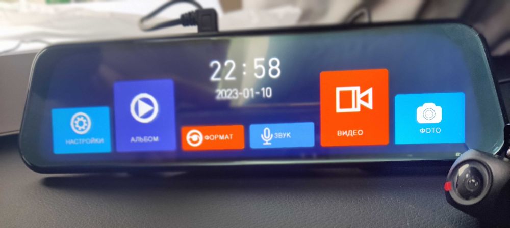 Дзеркало-відеореєстратор 12Мп 10" 2 камери  Топ! Гарантія! Якість!