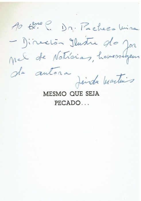 9694 Mesmo que Seja Pecado ... por Linda Martins / Autografado