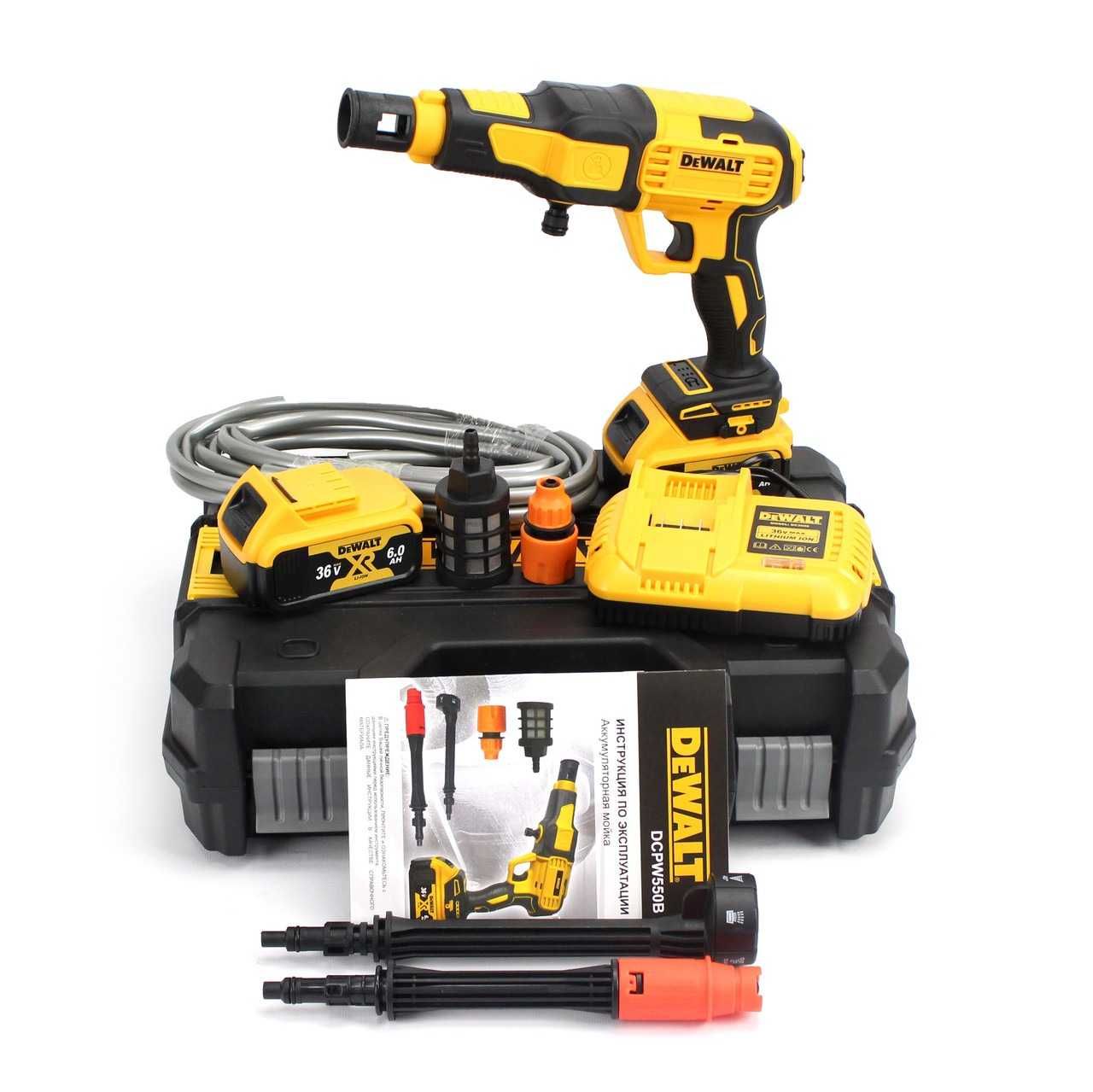 Акумуляторна мийка DeWalt DCPW550B (36V, 6Ah, 26bar) АКБ Девольт