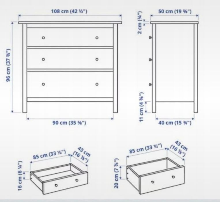 Komoda Hemnes 2 szt jak nowe