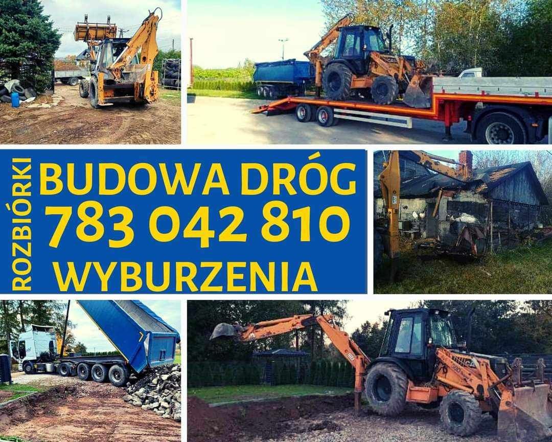 drogi dojazdowe wyburzenia rozbiórki transport maszyn wyrywanie karp