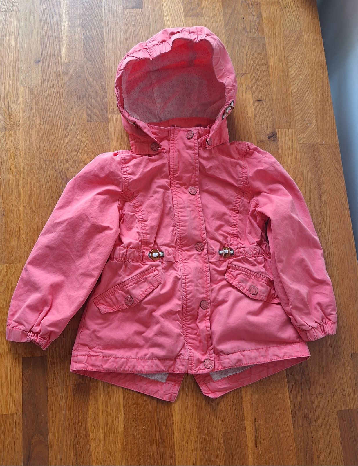 Wiosenna kurtka parka 98 cm różowa