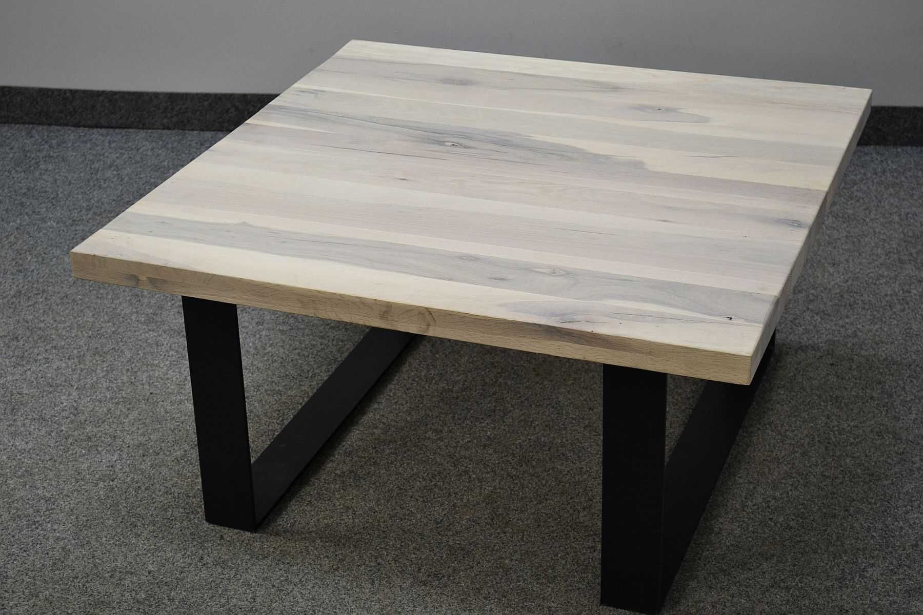 ŁAWA 90×90 cm, drewniana, dąb bielony, seria MONTREUX, II gat. -70%