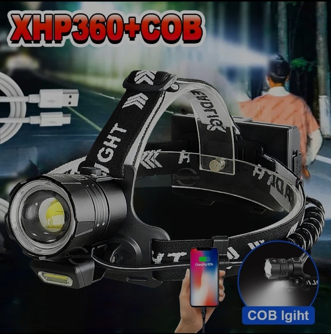 XHP360 Потужний світлодіодний налобний ліхтарик