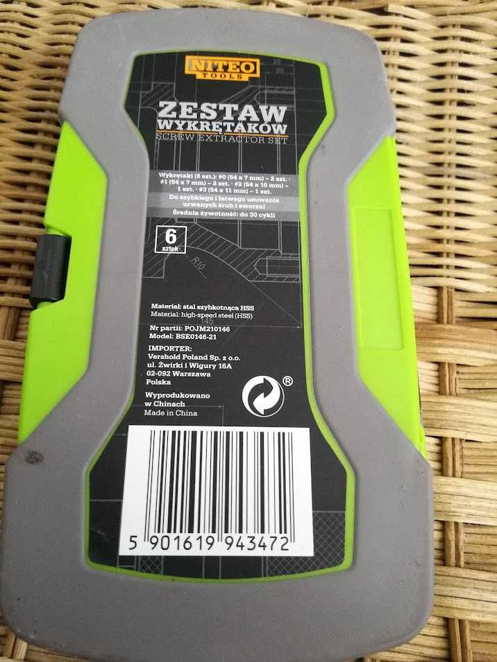 Zestaw wykrętaków 6 sztuk Niteo Tools